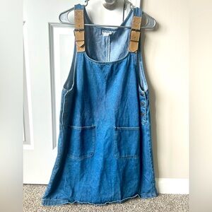Vintage Western Suede Buckle Jean Dress